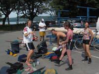 Sea kayaking. Nobody had a waterproof camera, so land shots only. (Category:  Paddling)