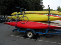 I biked to HCC, so my bike had to be transported to Taughannock on the kayak trailer. (Category:  Paddling)