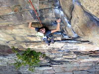 Emily on Son of Easy O (Category:  Rock Climbing)