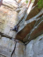 Emily leading Ants Line (Category:  Rock Climbing)