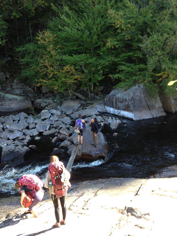 Cross the main rapids on a plank (Category:  Rock Climbing)