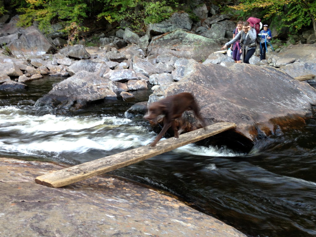 Owen crossing the plank (Category:  Rock Climbing)