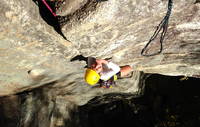 Zoe coming up Yellow Ridge (Category:  Rock Climbing)