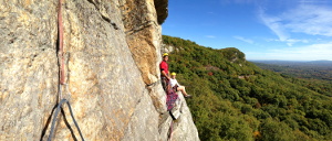 Greg and Zoe on the Yellow Ridge belay couch (Category:  Rock Climbing)