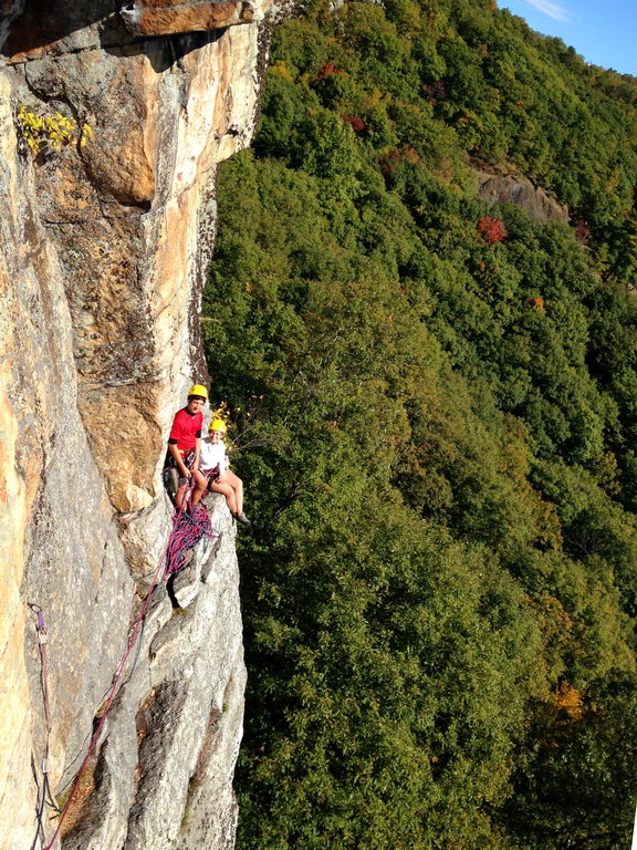 Greg and Zoe on the Yellow Ridge belay couch (Category:  Rock Climbing)