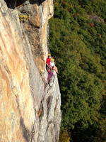 Greg and Zoe on the Yellow Ridge belay couch (Category:  Rock Climbing)
