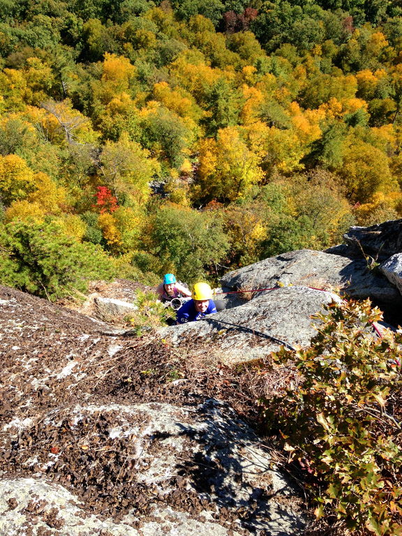 Katrina and Mischa coming up Yum Yum Yab Yum (Category:  Rock Climbing)