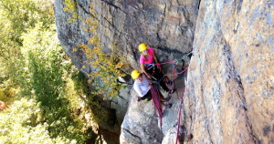 Meghan and Zoe on Te Dum (Category:  Rock Climbing)
