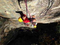 Greg and Zoe coming up Yellow Ridge (Category:  Rock Climbing)