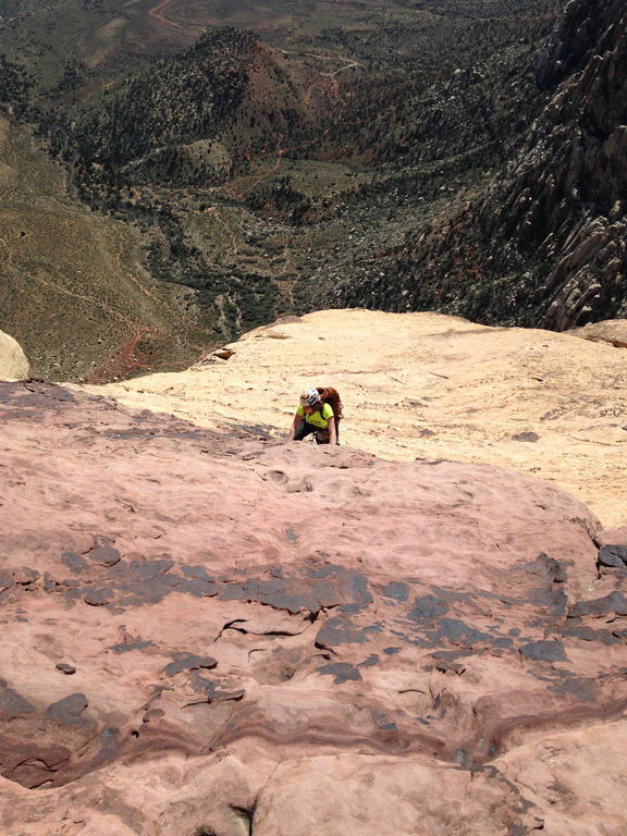 Emily walking to Eagle Dance (Category:  Rock Climbing)