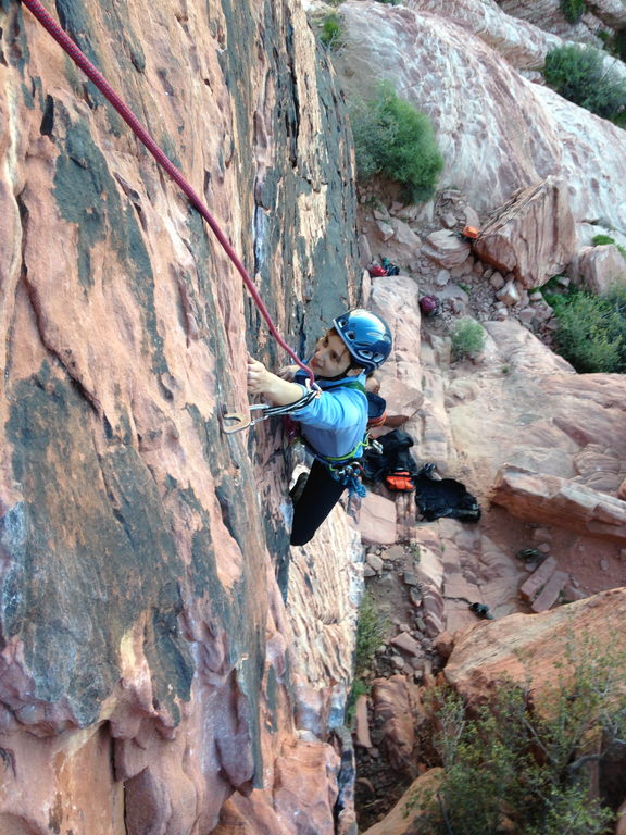 Ana on Big Bad Wolf (Category:  Rock Climbing)