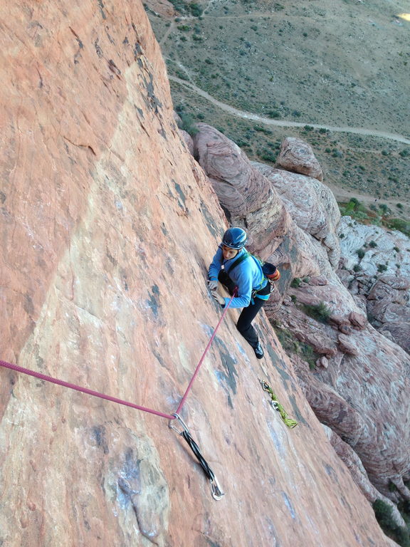 Ana on Big Bad Wolf (Category:  Rock Climbing)