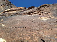 Grace leading Birdland (Category:  Rock Climbing)