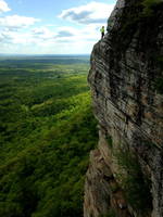 Deepa climbing High Exposure (Category:  Rock Climbing)