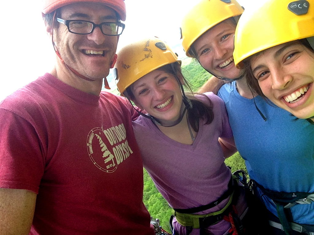 Ilana, me, Liana and Deepa on the High E ledge (Category:  Rock Climbing)