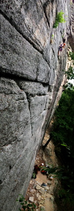 Nicole leading Something Interesting (Category:  Rock Climbing)