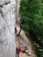 Nicole leading Something Interesting (Category:  Rock Climbing)