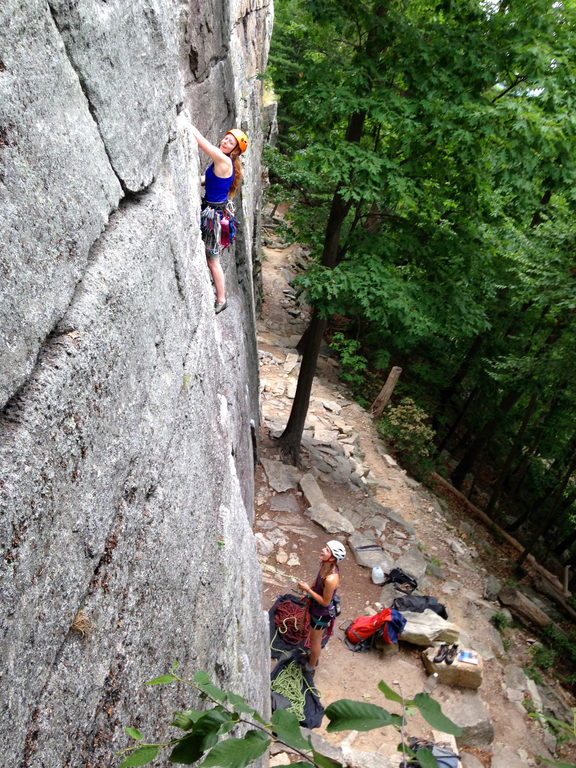 Nicole leading Something Interesting (Category:  Rock Climbing)