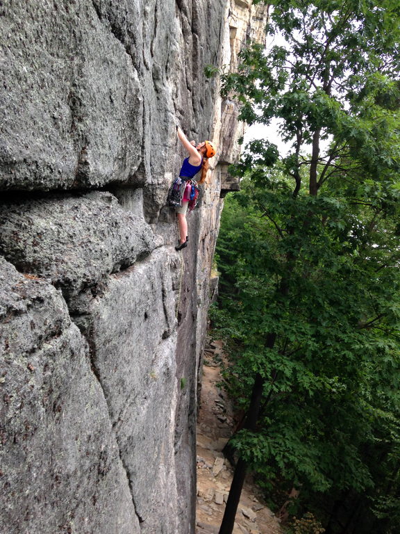 Nicole leading Something Interesting (Category:  Rock Climbing)