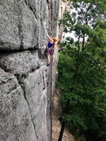 Nicole leading Something Interesting (Category:  Rock Climbing)