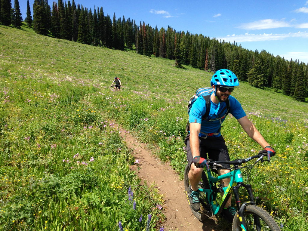 Jay and Adam biking at Grand Targhee (Category:  Rock Climbing)