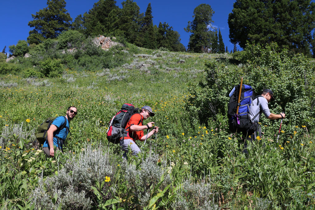 Hiking up to the Grand (Category:  Rock Climbing)