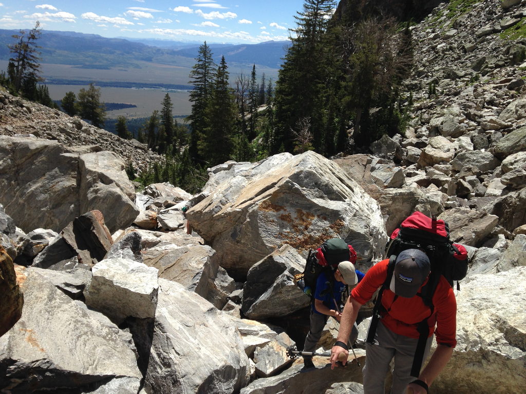 Hiking up to the Grand (Category:  Rock Climbing)