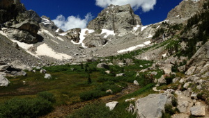 Black Dike splitting Middle Teton (Category:  Rock Climbing)