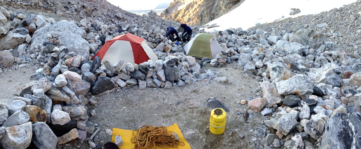 High camp at the Moraine (Category:  Rock Climbing)