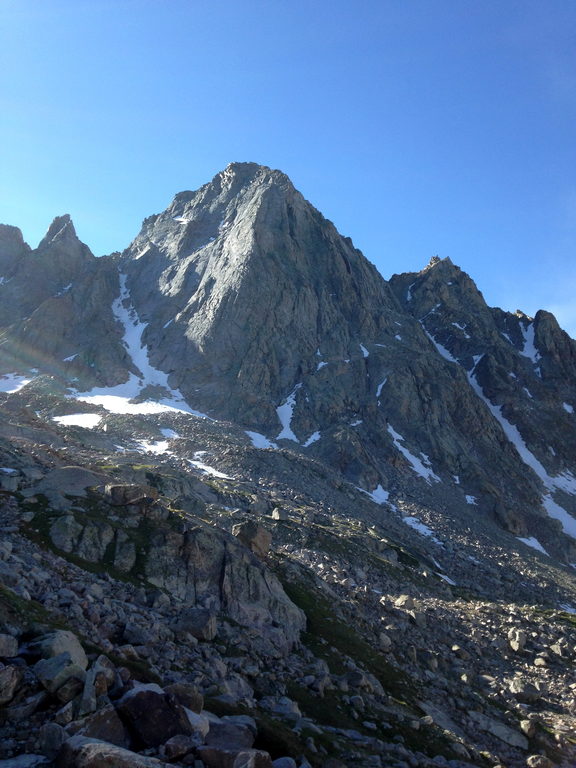 North Ridge just at the boundary of sun and shadow (Category:  Rock Climbing)