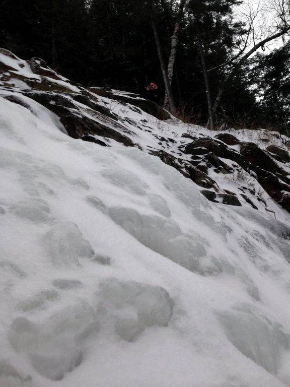 That is Adam belaying off in the distance (Category:  Ice Climbing)