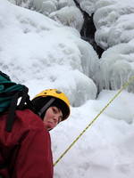 Emily climbing Cascade Falls (Category:  Ice Climbing)