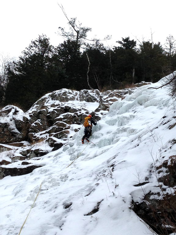 Adam leading Cascade Falls (Category:  Ice Climbing)