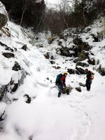 Heading up the gully (Category:  Ice Climbing)