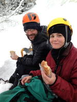Quick lunch break (Category:  Ice Climbing)