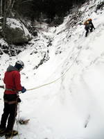 Adam leading Cascade Falls (Category:  Ice Climbing)