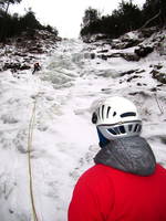 Adam leading Cascade Falls (Category:  Ice Climbing)