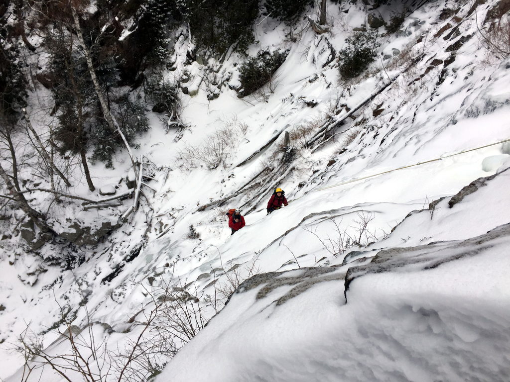 Coming up Cascade Falls (Category:  Ice Climbing)