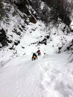 Walking up the gully (Category:  Ice Climbing)
