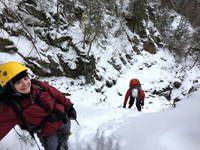 Walking up the gully (Category:  Ice Climbing)