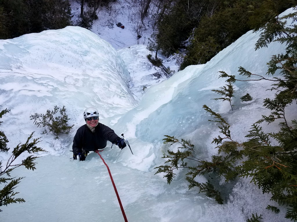 Tara on One Giant Step (Category:  Ice Climbing)