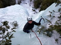 Tara on One Giant Step (Category:  Ice Climbing)