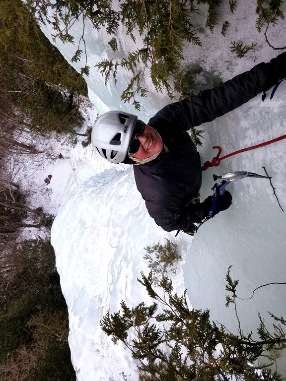 Tara on One Giant Step (Category:  Ice Climbing)