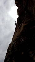 Andrew's hero pose on Frogland (Category:  Rock Climbing)