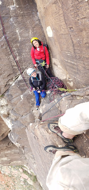 Rebecca and Kayla on Frogland (Category:  Rock Climbing)