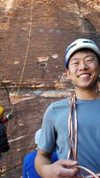 Calvin at the base of Coco Crag (Category:  Rock Climbing)