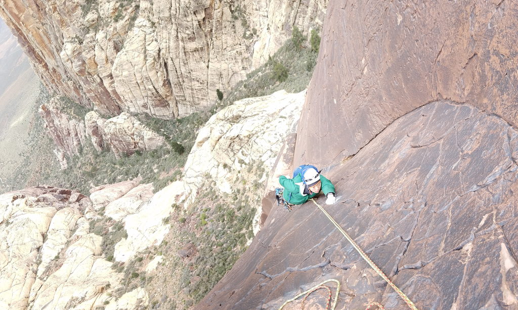 Calvin following p5 of Nightcrawler (Category:  Rock Climbing)