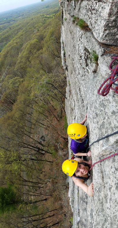 Alex and Nadia on Shockley's Ceiling (Category:  Rock Climbing)