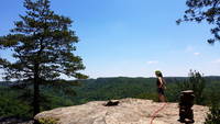 CAMille atop Bedtime for Bonzo (Category:  Rock Climbing)