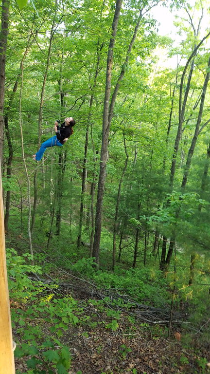 Amy and Joe have a rope swing! (Category:  Rock Climbing)